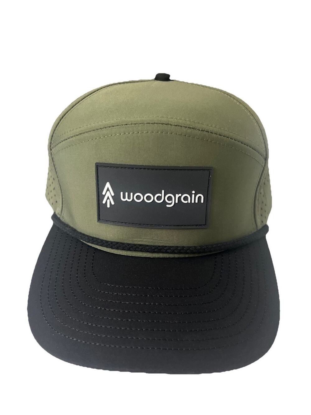 Woodgrain Reliabilt Camper Cap Men's Adjustable Snapback Olive Green Black